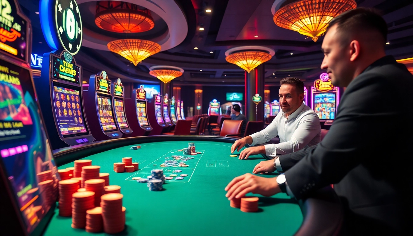 Exciting casino crypto liste scene featuring a high-stakes poker game with luxurious elements.