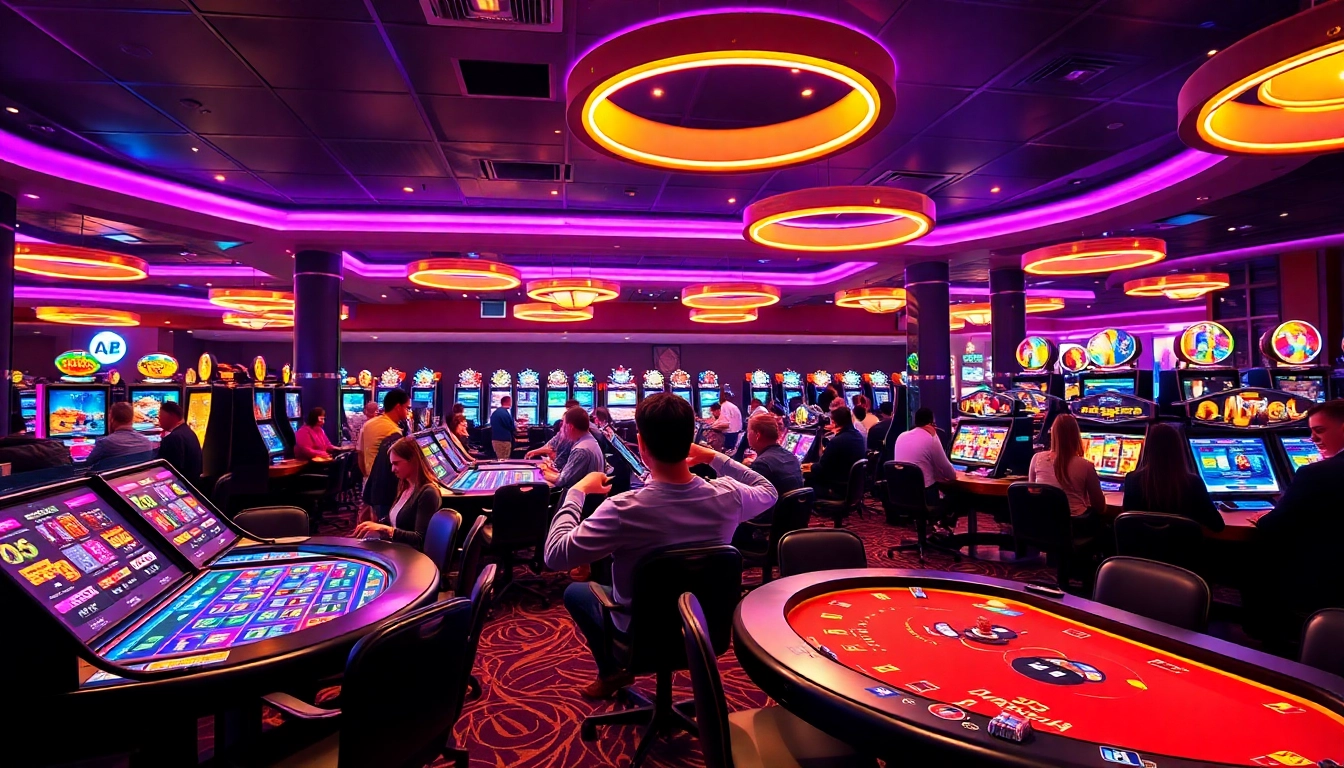 Découvrez l'ambiance excitante du meilleur casino en ligne France avec des joueurs engagés autour des tables.