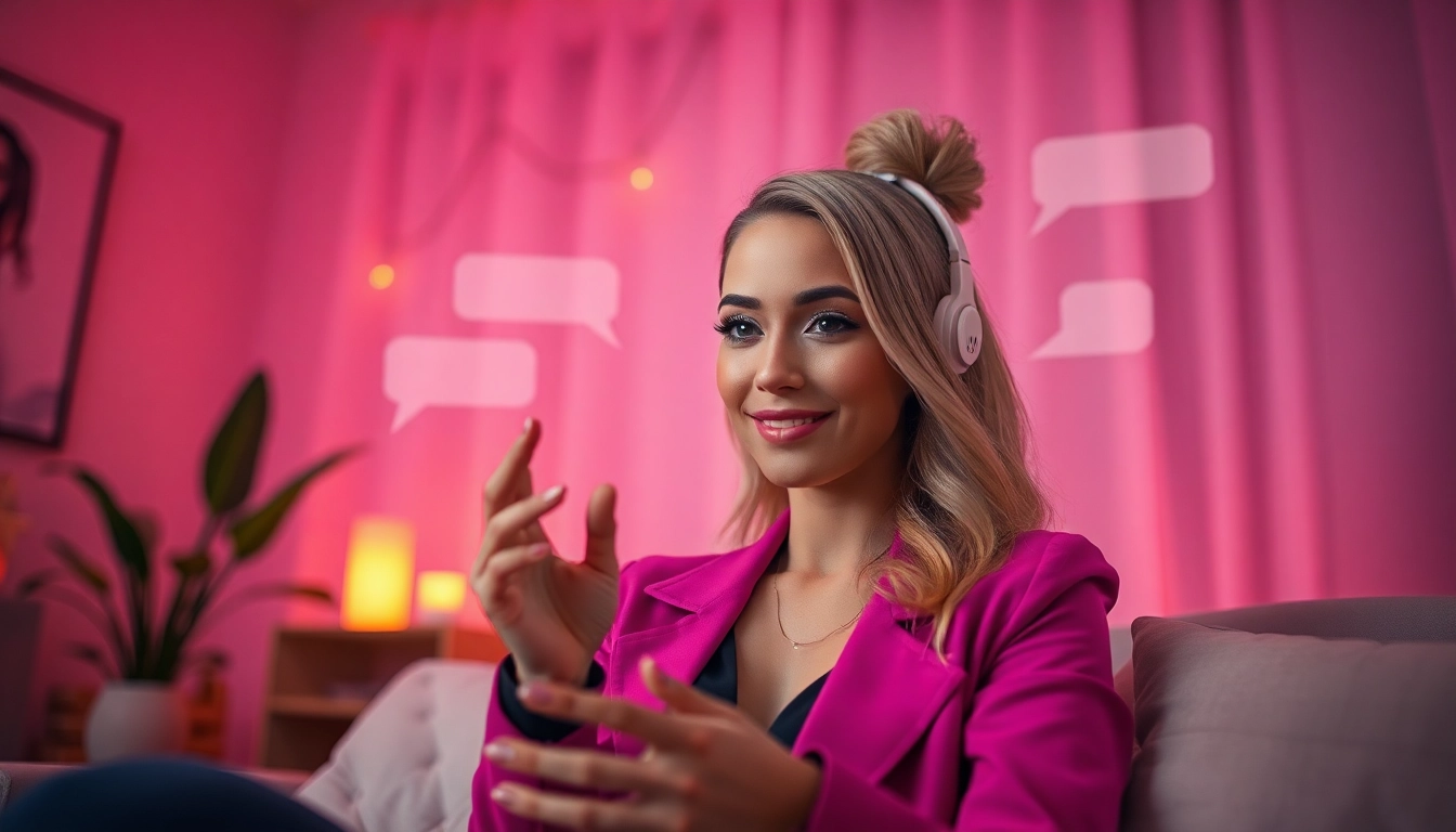 Engaging AI NSFW chat scene with a virtual character and playful interaction, cozy ambiance.